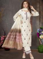 Cream Chanderi Silk Festival Wear Resham Work Readymade Salwar Suit